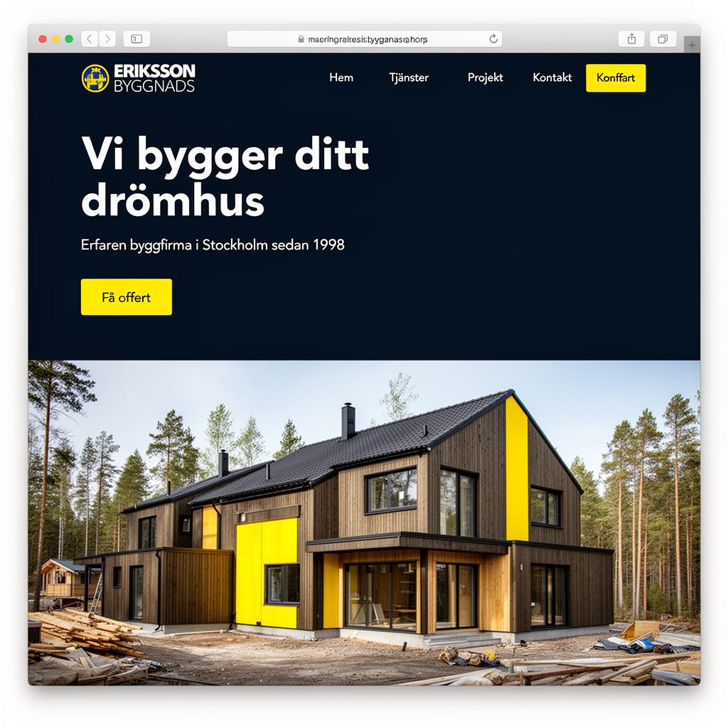 Eriksson Byggnads hemsida