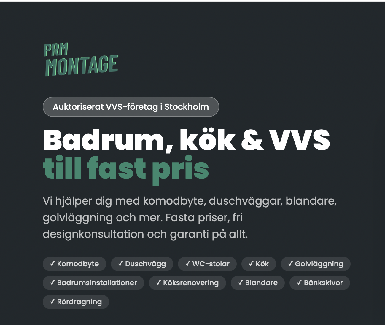 PRM Montage hemsida